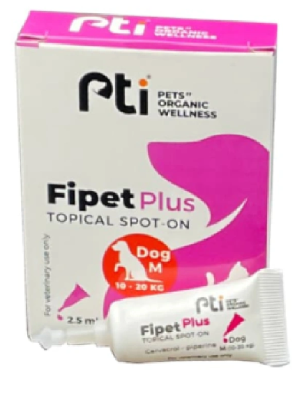 Pti - Pets Organic Wellness - Fipet Plus - Spot-On - For Dogs ( M ) - 10-20 Kg - 2.5 Ml