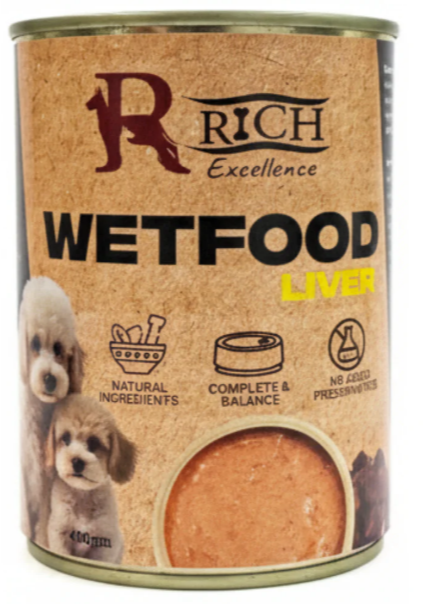 Rich Excellence Cans Wet Food Dog 400G - Liver