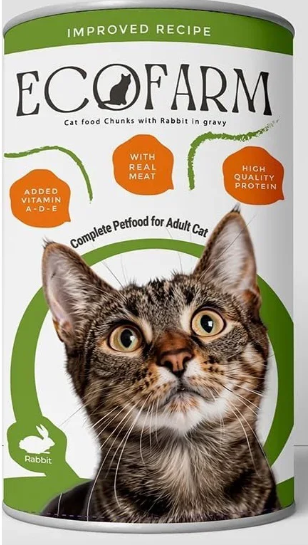 Ecofarm - Can 400 gm - For Adult Cats - Rabbit