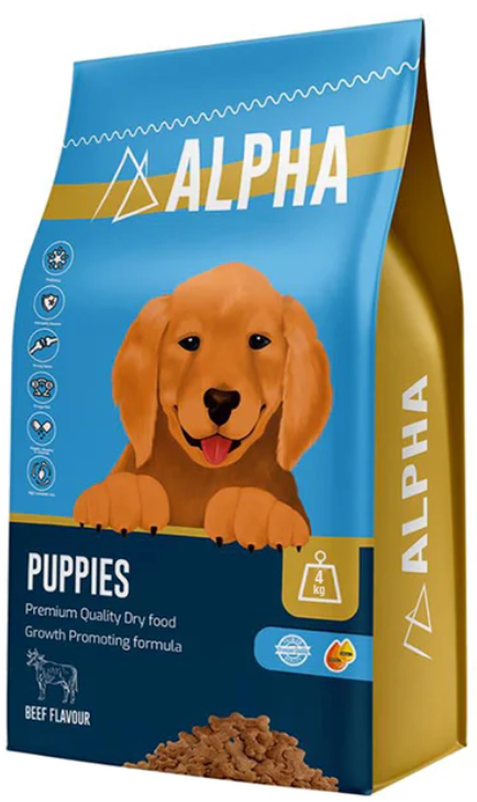 Alpha - Dry Food - For Puppy Dogs - 4 kg - Beef