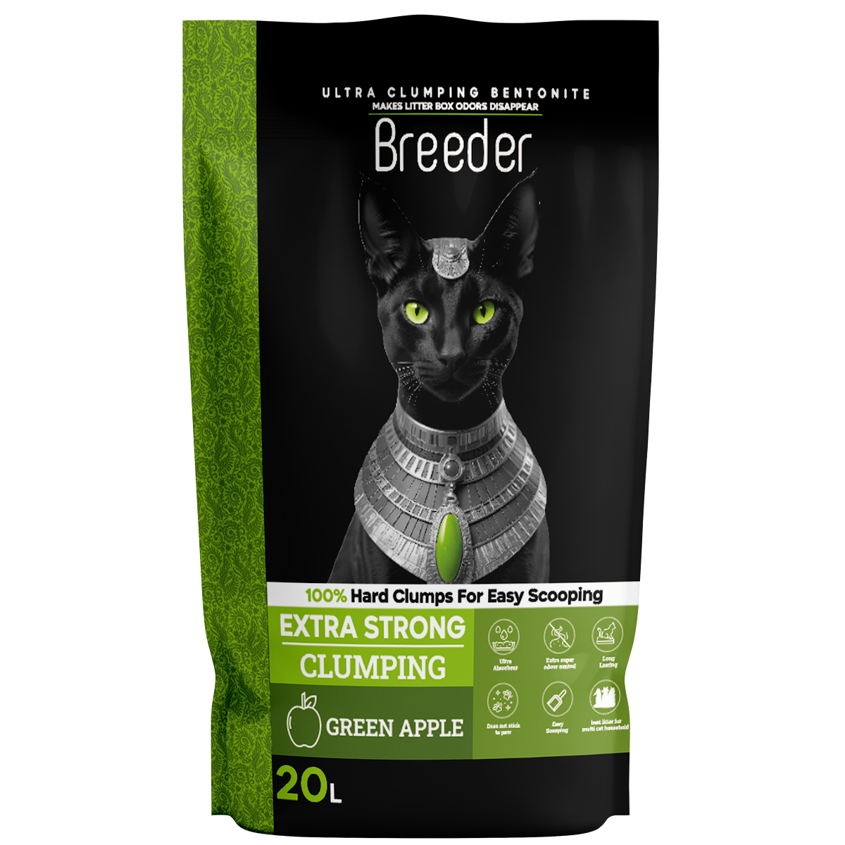Cat litter Breeder CAT Brown Sand Clumping 20 L Green Apple