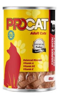 Procat - Can 415 gm - Adult Cats - Beef