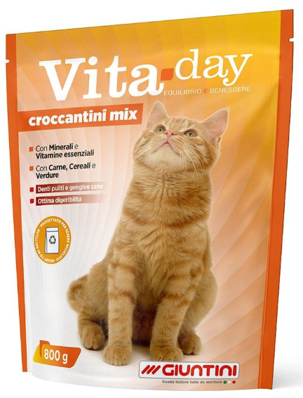 Vita.day - Dry Food - For Adult Cats - 800 gm - Croccantini Mix