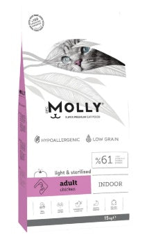 MOLLY - Dry Food - For Adult Cats - 15 kg - Indoor - Chicken