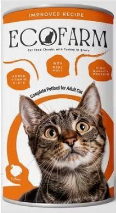 Ecofarm - Can 400 gm - For Adult Cats - Turkey