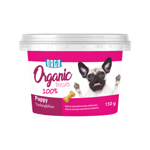 biscuits orgo DOG Puppy turkey & Rice 150 gm