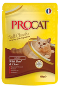 Procat - For Adult Cats - Pouch 100 gm - With Beef Liver