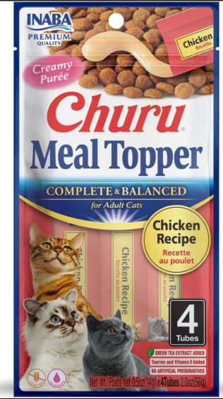 Churu - Adult Cats - Creamy Treat - 4 Tubes - 56 g - Complete & Balanced - Chicken