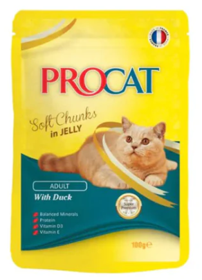 Procat - For Adult Cats - Pouch 100 gm - With Duck