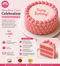 Strawberry Cream Celebration - Large Cake