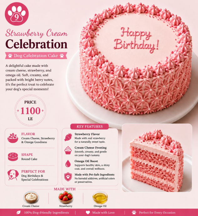 Strawberry Cream Celebration - Large Cake