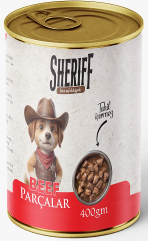 Sheriff Chunks Can Food For Adult Dog Beef 400 GM