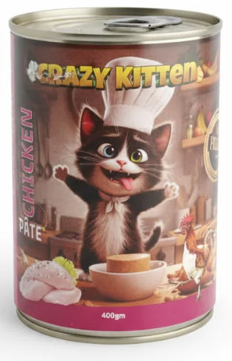 Wet Food Crazy Cat cat  Crazy Kitten Can Food Pate Chicken 400 g