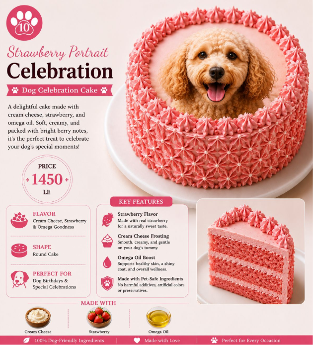 Strawberry Portrait - Large Cake
