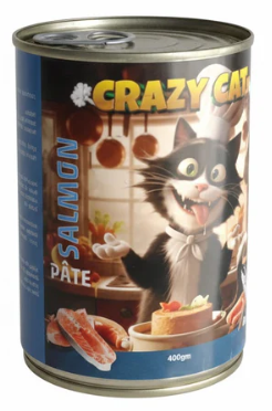 Wet Food Crazy Cat cat  Crazy Cat Can Food Pate Salmon 400 g 