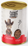 Sheriff Chunks Can Food For Adult Cat Beef 400 GM