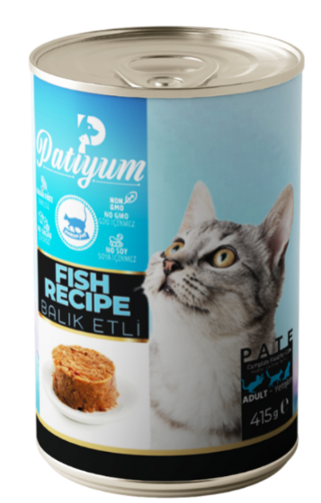 Wet Food Patiyum cat  Patiyum Cat Can Food Pate Fish Recipe for Adult Cats 400 g 
