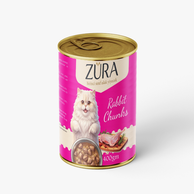 Zura Chunks Can Food For Adult Cat Rabbit 400 GM