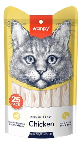 Wanpy - Cat Creamy Treat - 14 gm - 25 Pcs - Chicken