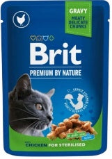Brit - Premium - Cats Food - Pouch 100 gm - Sterilized - Chicken