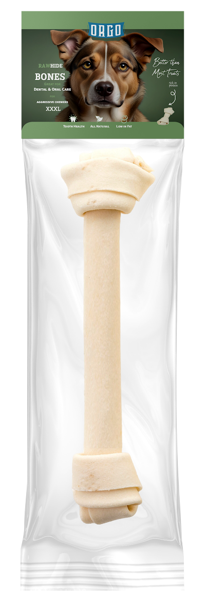 treats orgo DOG RAWHIDE BONES Dental & Oral Care - 1 pce - XXXL