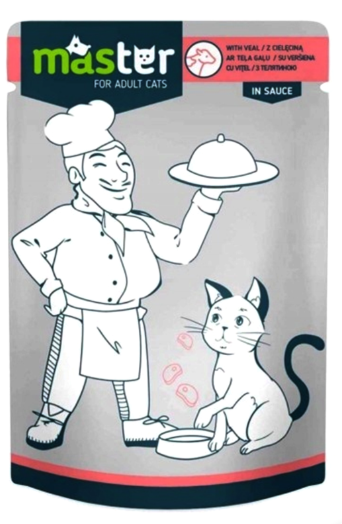 Master - Cat Food - For Adult - Pouch 80 gm - Carne Veal