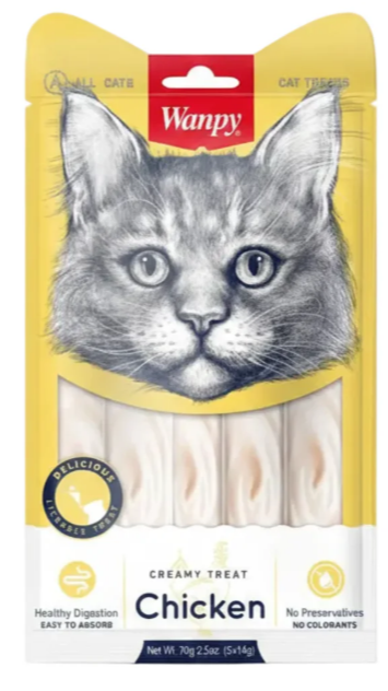 Wanpy - For Cats - Cat Creamy Treat - 14 gm - 5 Pcs - Chicken