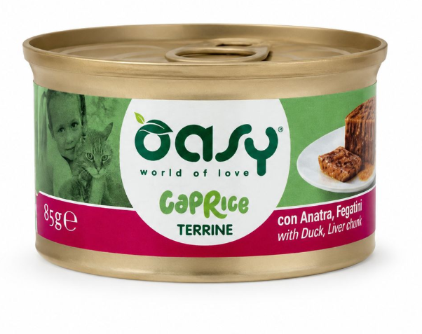 Oasy Wet Cat Caprice terrine With Duck,Liver And Vwgetables 85 gr