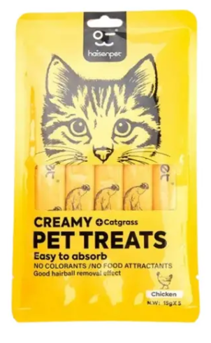Haisenpet - Cat Creamy Treat - 15 gm - 5 Pcs - Chicken & Goat Milk