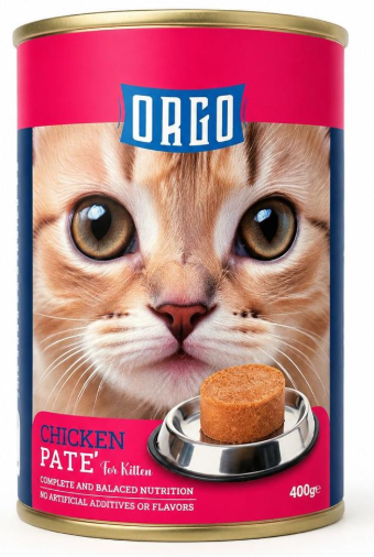 Wet Food orgo cat  Orgo™ Complete Pâté Chicken – Wet Food for Kitten (400 g)