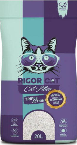 Cat litter Rigor CAT White Cat Litter Lavender 20 L