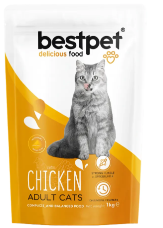 BestPet - Dry Food - For Adult Cats - 1 kg - Chicken