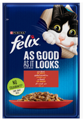 Purina - Felix - For Adult Cats - Pouch 85 gm - With Beef