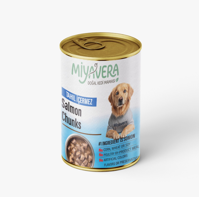 miyavera chunks can food for adult dog salmon 400gm