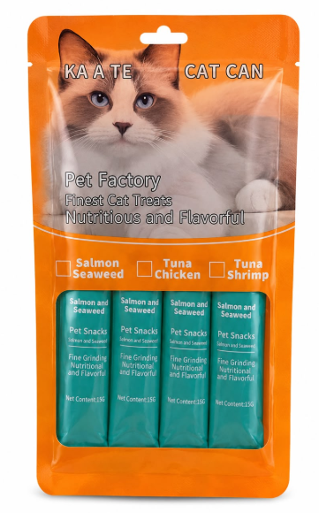 KAATE - For Cats - Pouch 15 gm - Salmon Seaweed باكت 10 قطع