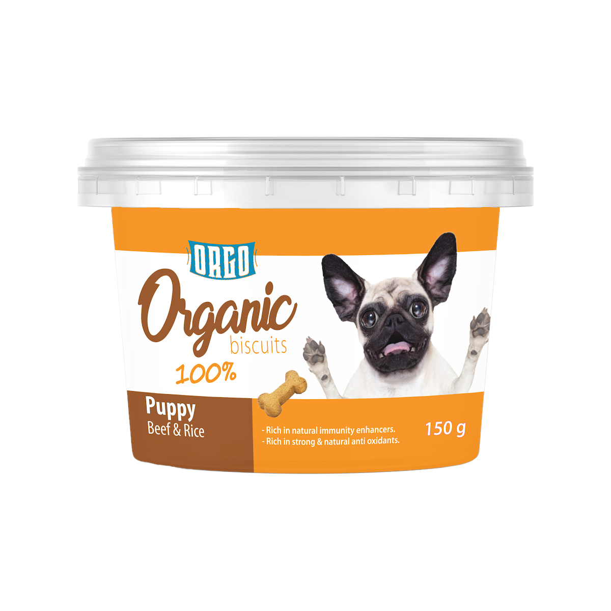 biscuits orgo DOG Puppy beef & rice  150 gm