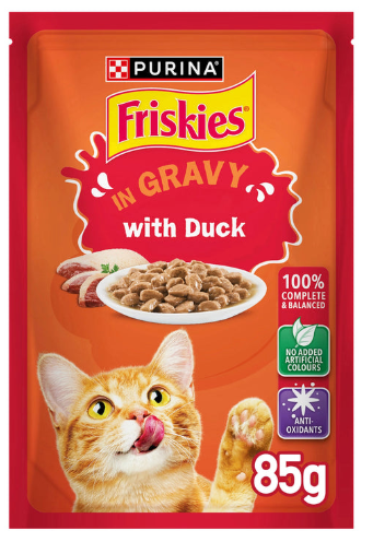 Purina - Friskies - For Adult Cats - Pouch 85 gm - With Duck