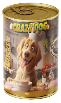 Wet Food Crazy Cat dog  Crazy Dog Can Food Pate Chicken 400 g 