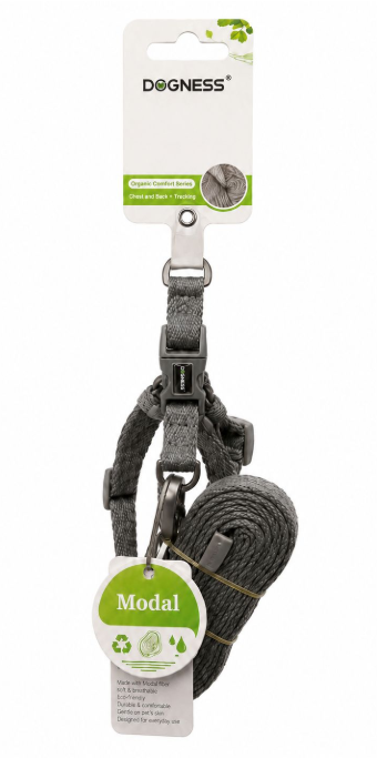 Dogness - Modal - Harness + Leash - S - Gray