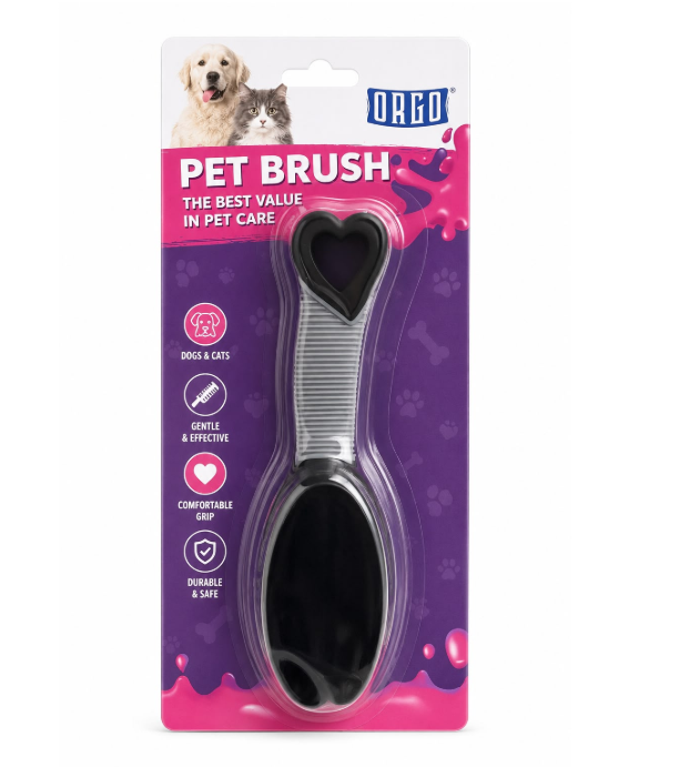 Accessories orgo Dog & Cats PET BRUSH ( Black Head+Grey handle )