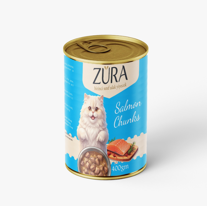 Zura Chunks Can Food For Adult Cat Salmon 400 GM
